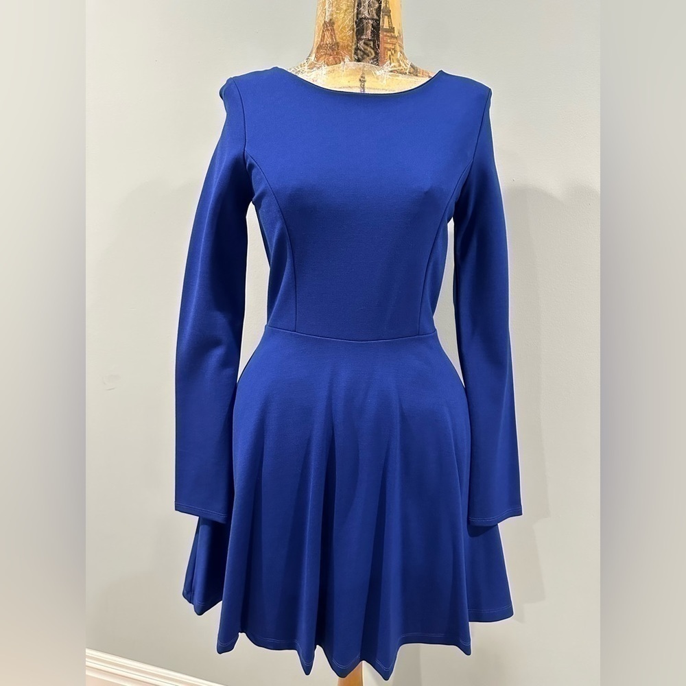 Lulus Forever Chic Royal Blue Long Sleeve Dress New Small - Picture 2 of 10
